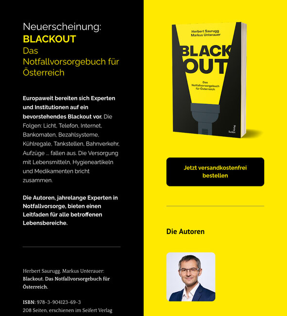 Blackout Notfallvorsorgebuch für Österreich